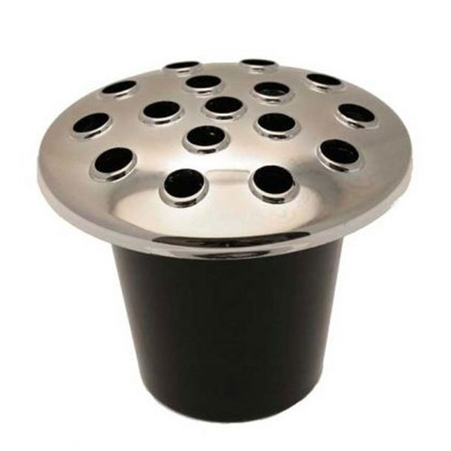 Black Grave Vase with Silver Lid