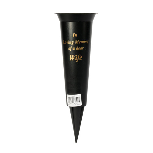 Black Spike In Loving Memory Wife Grave Vase