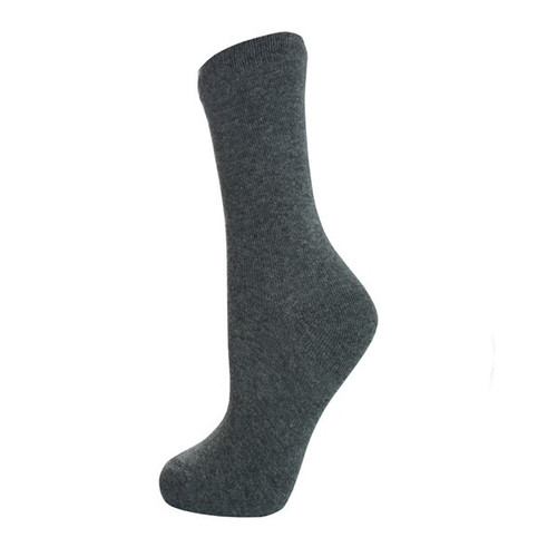 Kids 3pk Plain Sock - Grey 31-36 / 12-3.5