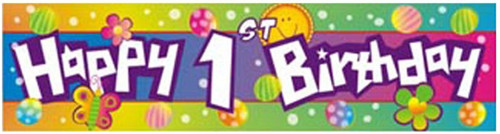 Happy 1st Birthday Banner Happy 1st Birthday Banner