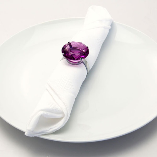 Purple Diamond Napkin Rings