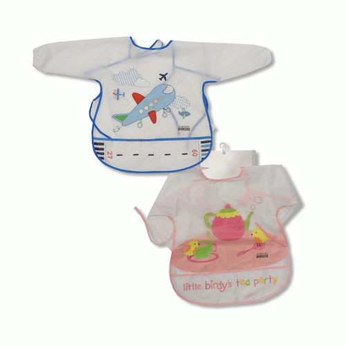 Baby large sleeved Nylon bibs by Nursery Time