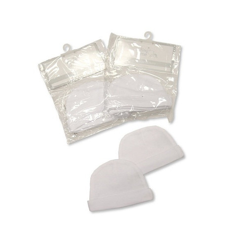 Premature White Baby Hats pk2 by Nursery Time
