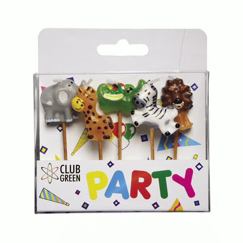 Fab Jungle animals 5pc party candle set