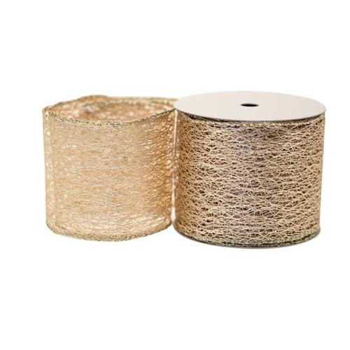 Gold Metallic Webbing Ribbon