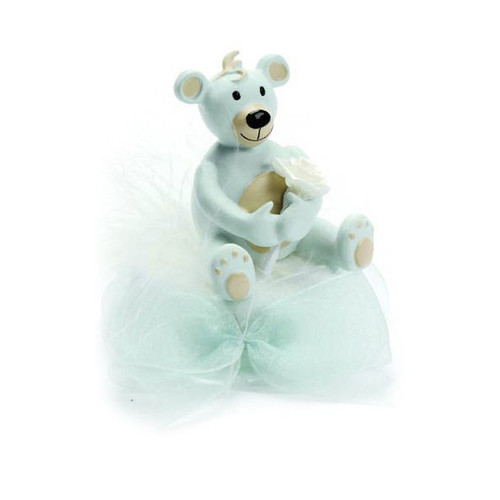 Blue Christening Bear 5cm figure