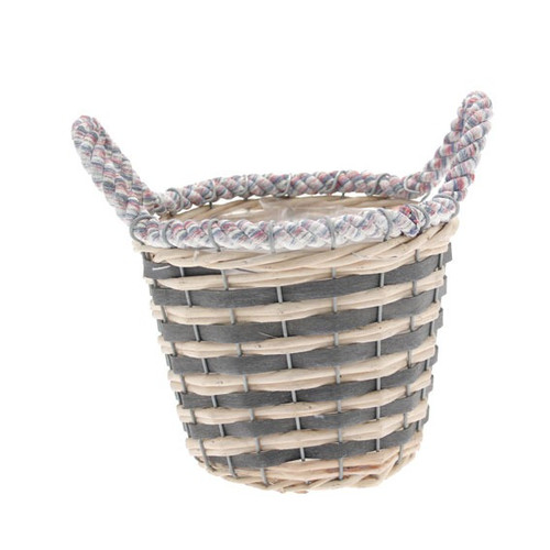 Round Basket with Rope Ear Handles (H16cm)