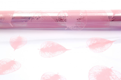 Printed Pale Pink Leaf Film (60cm)