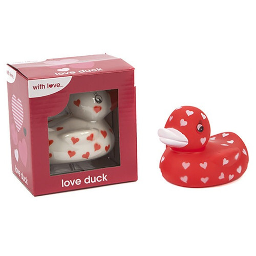 Heart Print Pvc Duck In Colour Window Box Heart Print Pvc Duck In Colour Window Box
