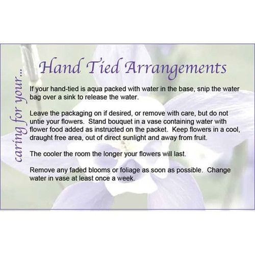 Hand Tie Arrangements Care Card (x50)