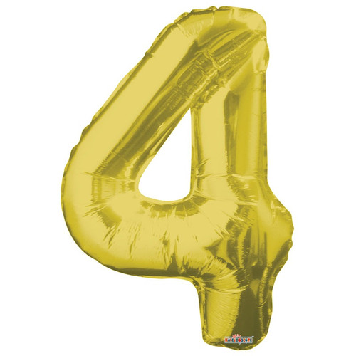 34 inch Number Balloon - 4- Gold 34 inch Number Balloon - 4- Gold