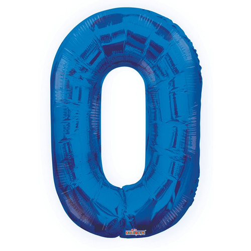 34 inch  Number Balloon - 0 - Royal Blue