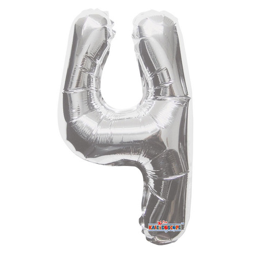 14 inch Number Balloon - 4 - Silver 14 inch Number Balloon - 4 - Silver