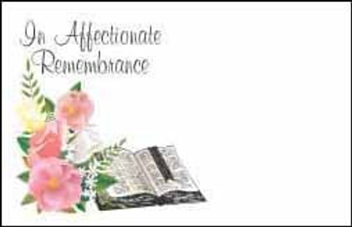 Flowers & Bible In Affectionate Remembrance