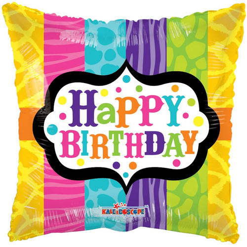 18 inch Birthday - Animal Print Birthday  Balloon
