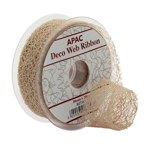 Natural Deco Web Ribbon (38mm X 20m)