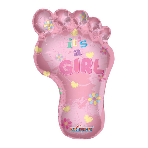 36 inch Baby - Baby Girl Footprint Shape  Balloon