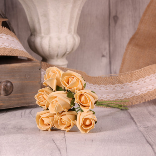 Bunch of 8 Cream Foam Tea Rose Bud Bunch of 8 Cream Foam Tea Rose Bud