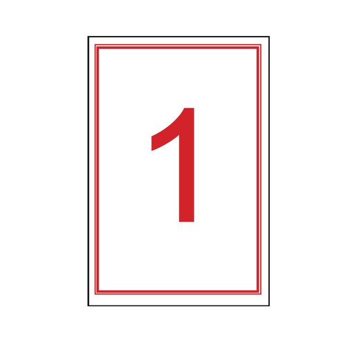 Red Plain Border Table Numbers