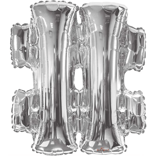 14" Letter Balloon Airfill - # - Silver 14" Letter Balloon Airfill - # - Silver