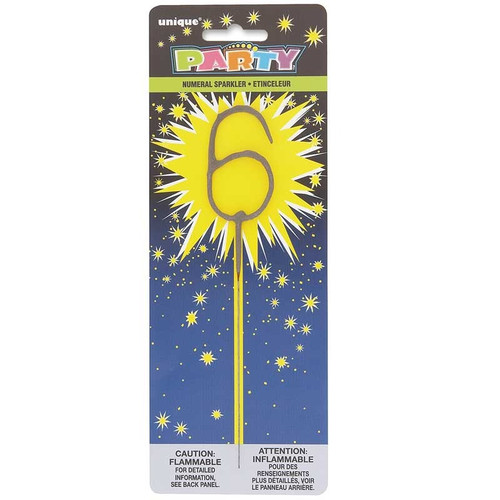 Number 6 Sparkler Candle