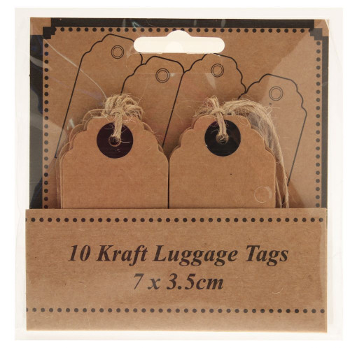 Kraft Luggage Tags (x10) (7x3.5cm) Kraft Luggage Tags (x10) (7x3.5cm)