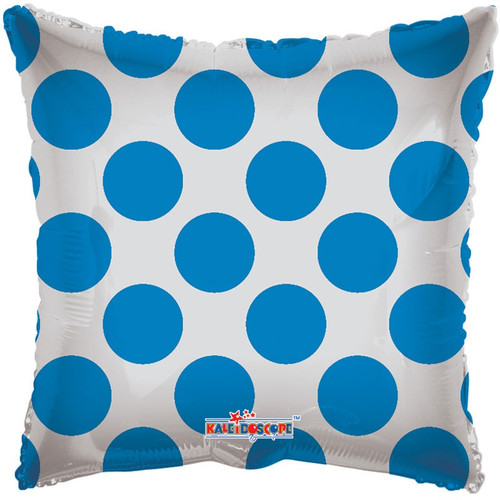 18 inch Solid with Blue Circles Clear View Pillow Balloon