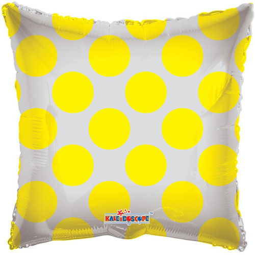 18 inch Solid with Yellow Circles Clear View Pillow Balloon