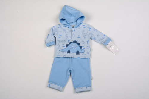 Watch Me Grow 2 Piece Boys Dinosaur Fleece Hoody Top & Trouser (NB - 6 Months)