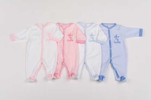 12 Pack Watch Me Grow I Love Daddy Interlock Sleepsuit (0-9 Months)