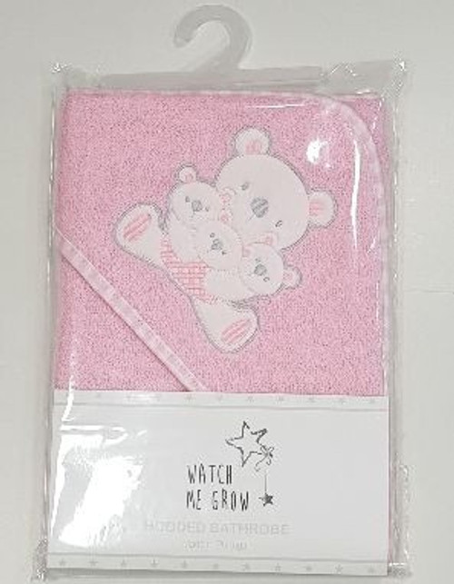 Watch Me Grow Hooded Pink Teddy Robe