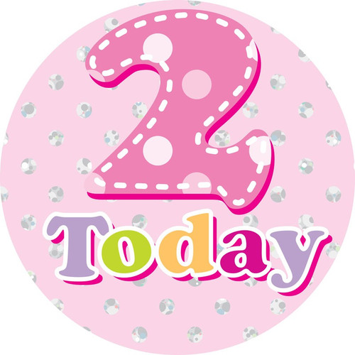 Age 2 Female Party Badge (15cm) Age 2 Female Party Badge (15cm)