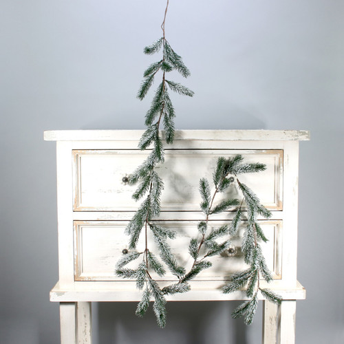 180cm Dark Green Pine Garland with Snow 180cm Dark Green Pine Garland with Snow