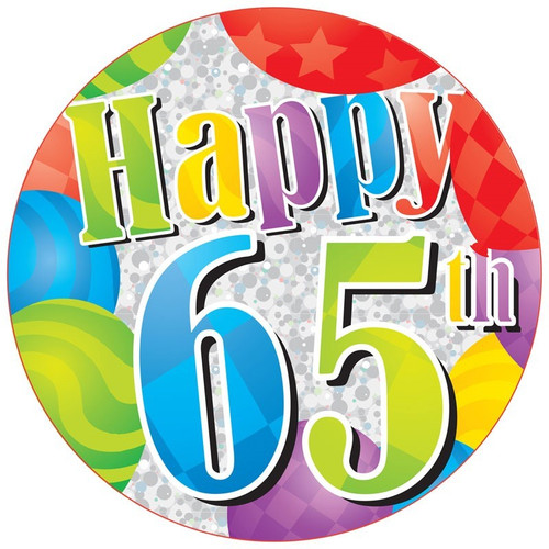 Age 65 Unisex Party Badge (15cm) Age 65 Unisex Party Badge (15cm)