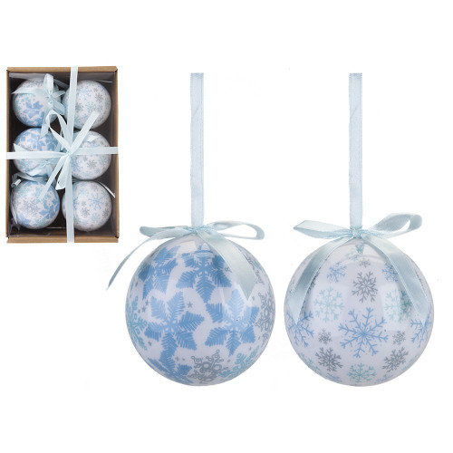 Set Of 6 Snowflake Baubles Set Of 6 Snowflake Baubles