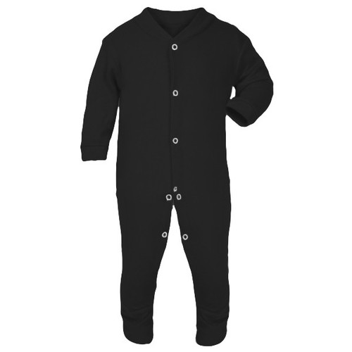 Personalisable Black Unbranded Sleepsuit with Chest Poppers (Newborn) 