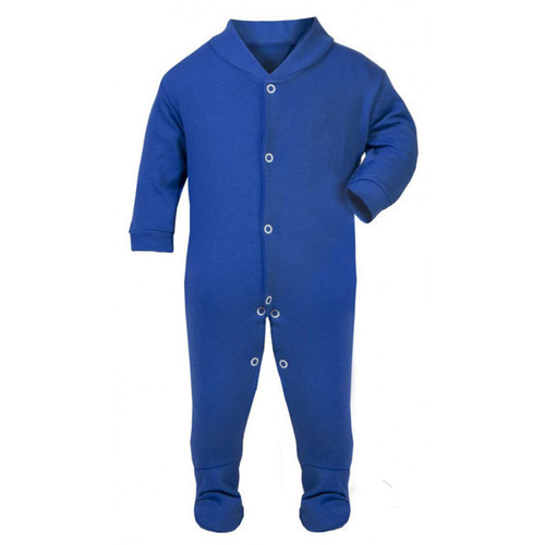 Personalisable Royal Blue Unbranded Sleepsuit with Chest Poppers (Newborn)