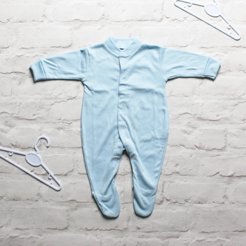 Personalisable Baby Blue Unbranded Sleepsuit with Chest Poppers (Newborn) 