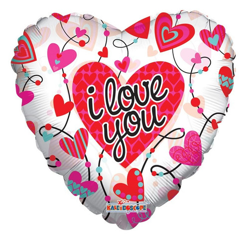 4" Inflated Love Heart Balloon with cup and stick