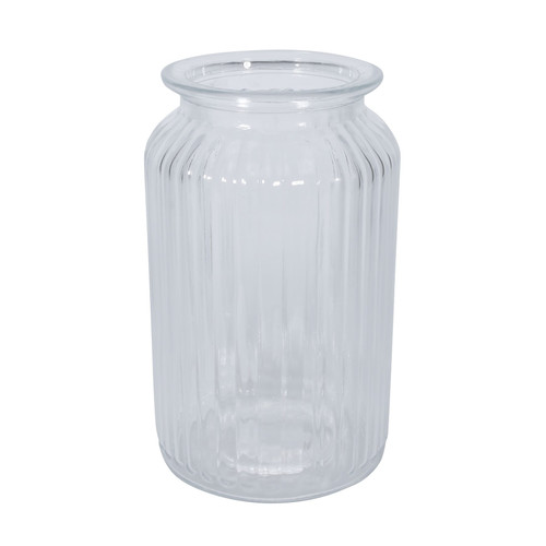 Ribbed Glass Vase (18.5cm)