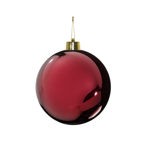 Burgundy Shiny Shatterproof Bauble (x1) (15cm) Burgundy Shiny Shatterproof Bauble (x1) (15cm)