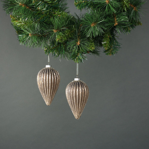 Titania Glass Drop Bauble Rose Gold (Set of 4) Titania Glass Drop Bauble Rose Gold (Set of 4)