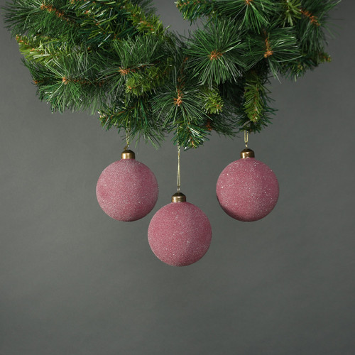 Celeste 8cm Glass Bauble Plum (Set of 4)