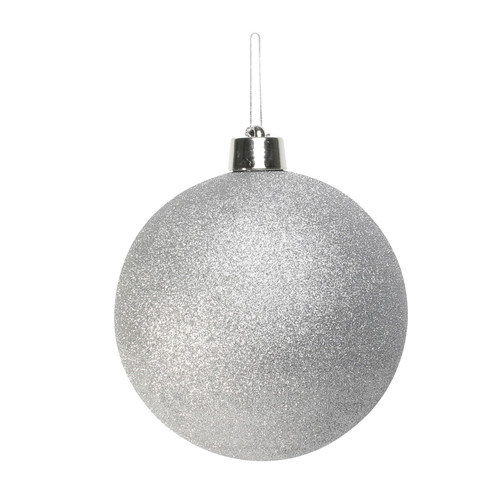 Silver Glitter Shatterproof Bauble (x1) (25cm) Silver Glitter Shatterproof Bauble (x1) (25cm)