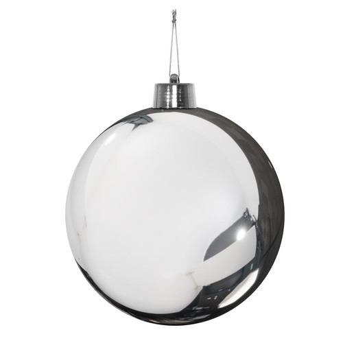 Silver Shiny Shatterproof Bauble (x1) (30cm) Silver Shiny Shatterproof Bauble (x1) (30cm)