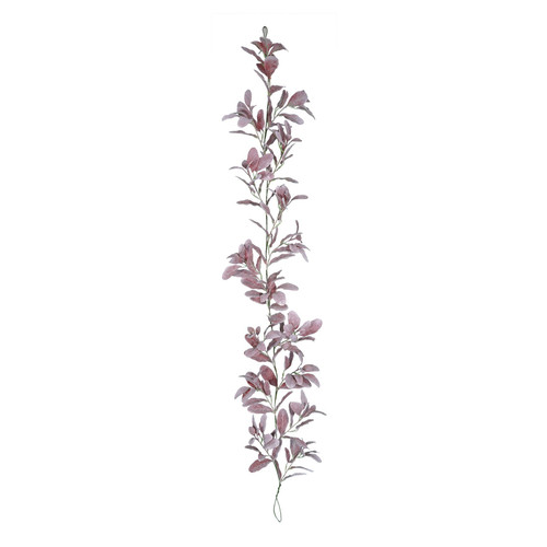 Burgundy Glitter Flocked Lambs Ear Garland 