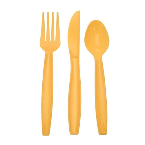 Yellow Assorted Cutlery (knife, Fork, Spoon) (x18) Yellow Assorted Cutlery (knife, Fork, Spoon) (x18)