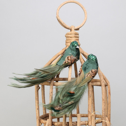 Green Pretty Bird with clip