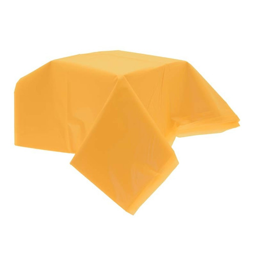 Yellow Rectangle Plastic Table Cover (54 X 104 Inch) Yellow Rectangle Plastic Table Cover (54 X 104 Inch)