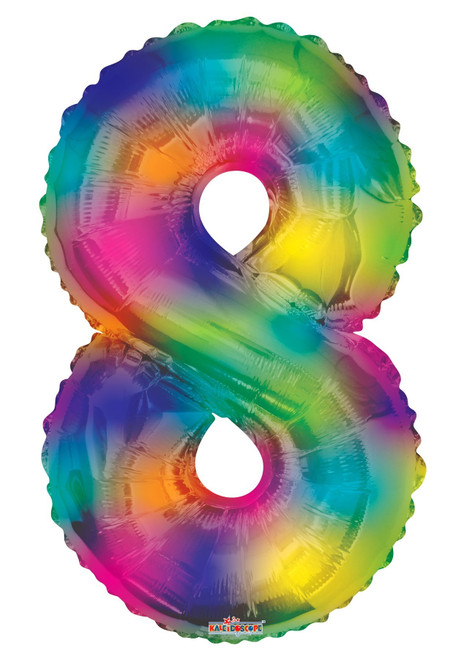 (34 inch) Number Balloon - 8 - Rainbow (34 inch) Number Balloon - 8 - Rainbow